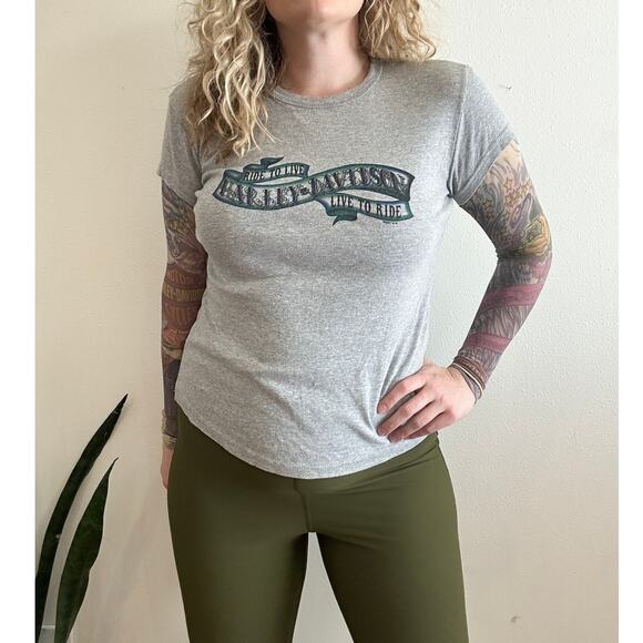 Y2K Tattoo Sleeve Harley Davidson Long Sleeve Tee size Large - Picture 3 of 12